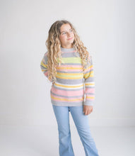 Load image into Gallery viewer, Oopsie Daisy Stripe Fuzzy Crew Neck Sweater