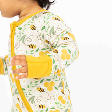 Load image into Gallery viewer, Emerson Honey Bees Bamboo Zippy Pajamas