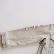 Load image into Gallery viewer, HaHa MamaKhaki Distressed Denim Jean Jacket