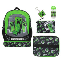 Load image into Gallery viewer, Minecraft Creepers 5-Piece 16" Backpack Set For School & Travel