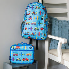 Load image into Gallery viewer, Trains Planes and Trucks Lunch Box