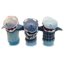 Load image into Gallery viewer, Shark Puppet | Reclaimed Wool: 12 inch height (30.5 cm).