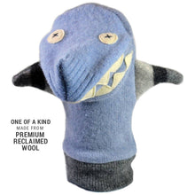 Load image into Gallery viewer, Shark Puppet | Reclaimed Wool: 12 inch height (30.5 cm).