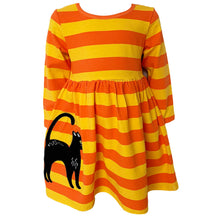 Load image into Gallery viewer, AnnLoren Black Cat Girls Halloween Dress