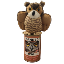 Load image into Gallery viewer, Hoot the Canned Owl Stuffed Animal Plush in Can Funny Jokes: Pop Top Lid