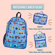 Load image into Gallery viewer, Trains Planes and Trucks Backpack - 15 Inch