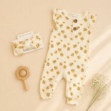 Load image into Gallery viewer, Willow + Whimsy 2 Piece SleevelessCoverall Set: Yellow
