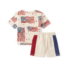 Load image into Gallery viewer, American Flag Boy Tee & Shorts Set