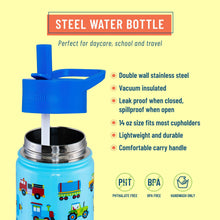 Load image into Gallery viewer, Trains, Planes & Trucks 14 oz Stainless Steel Water Bottle