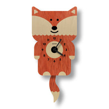 Load image into Gallery viewer, Fox Pendulum Clock - Wood
