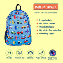 Load image into Gallery viewer, Trains Planes and Trucks Backpack - 15 Inch