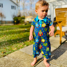 Load image into Gallery viewer, Spaceship Collar Baby Boys Romper