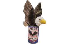 Load image into Gallery viewer, Canned Bald Eagle w/Jokes Plush Patriotic American Flag USA: Pop Top Lid