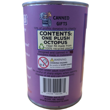 Load image into Gallery viewer, Inky the Canned Octopus - Eco-Friendly Plush w/Jokes: Pop Top Lid