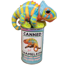 Load image into Gallery viewer, Kiwi the Canned Chameleon Stuffed Animal Plush w/Funny Jokes: Pop Top Lid