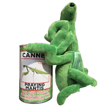 Load image into Gallery viewer, Canned Praying Mantis - Bug Insect Plush Gift in Can w/Jokes: Pop Top Lid