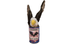 Load image into Gallery viewer, Canned Bald Eagle w/Jokes Plush Patriotic American Flag USA: Pop Top Lid