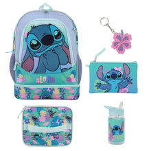 Load image into Gallery viewer, Disney Stitch Colorful Flower Print 5-Piece Backpack Set