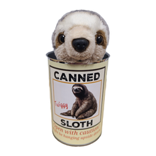 Load image into Gallery viewer, Twiggy the Canned Sloth Stuffed Animal Plush w/Funny Jokes: Pop Top Lid