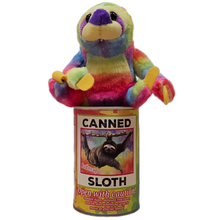 Load image into Gallery viewer, Buttercup the Canned Rainbow Sloth Stuffed Animal Plush: Pop Top Lid