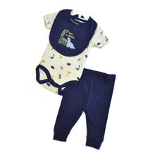 Load image into Gallery viewer, Bon Baby 3pcs Dinosaur Bodysuit Set