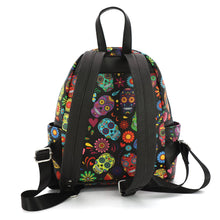 Load image into Gallery viewer, Floral Sugar Skull Head Collage Mini Backpack