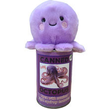 Load image into Gallery viewer, Inky the Canned Octopus - Eco-Friendly Plush w/Jokes: Pop Top Lid