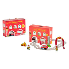 Load image into Gallery viewer, Wind Up & Go Fire Station Play Set