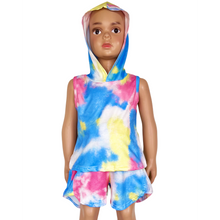Load image into Gallery viewer, AnnLoren Tie Dye Hoodie Top & Shorts