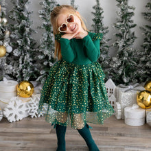 Load image into Gallery viewer, Emerald Shimmer Holiday Tutu Dress