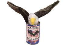 Load image into Gallery viewer, Canned Bald Eagle w/Jokes Plush Patriotic American Flag USA: Pop Top Lid