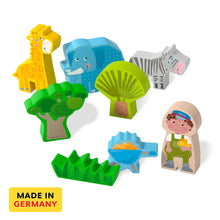 Load image into Gallery viewer, Play World at the Zoo - Interactive Wooden Animal Playset