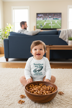 Load image into Gallery viewer, Sock Monkey Kids LS Sundays are For Football with Dad Onesie