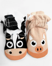 Load image into Gallery viewer, Pals Baby Booties Pig & Cow