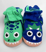 Load image into Gallery viewer, Pals Baby Booties T-Rex & Triceratops