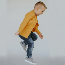 Load image into Gallery viewer, Navy Fields Mustard Cardigan