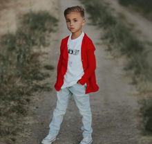 Load image into Gallery viewer, Navy Fields Red Cardigan