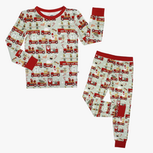 Load image into Gallery viewer, Emerson 2-Piece Bamboo PJs Christmas Train
