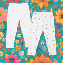 Load image into Gallery viewer, Pink Elephant Ankle Leggings-White