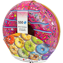 Load image into Gallery viewer, Donut Rainbow Puzzle with Tin