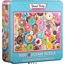 Load image into Gallery viewer, Donut Party Puzzle with Tin