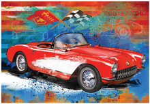 Load image into Gallery viewer, Cruising Corvette Puzzle with Tin