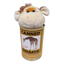 Load image into Gallery viewer, Patches the Canned Giraffe - Stuffed Animal Plush w/Jokes: Pop Top Lid