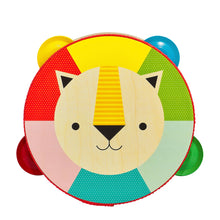 Load image into Gallery viewer, Kaleidoscope Wooden Lion Tambourine