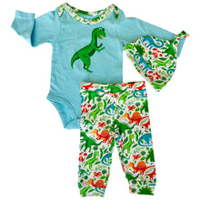 Load image into Gallery viewer, AnnLoren Boys 3 PC Baby Dinosaur Layette