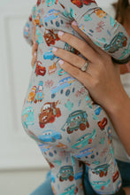 Load image into Gallery viewer, Ellie Sue Cars Bamboo Zipper Romper
