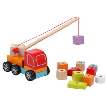 Load image into Gallery viewer, Cubika Wooden Toy - Crane Truck
