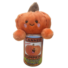 Load image into Gallery viewer, Canned Pumpkin - Fall Plush Gift in Can Jokes Pumpkin Patch: Pop Top Lid