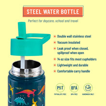 Load image into Gallery viewer, Jurassic Dinosaurs 14 oz Stainless Steel Water Bottle
