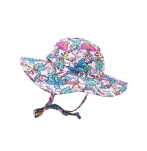 Load image into Gallery viewer, Kids UPF50+ Floppy Summer Sun Hat: Island Doodles